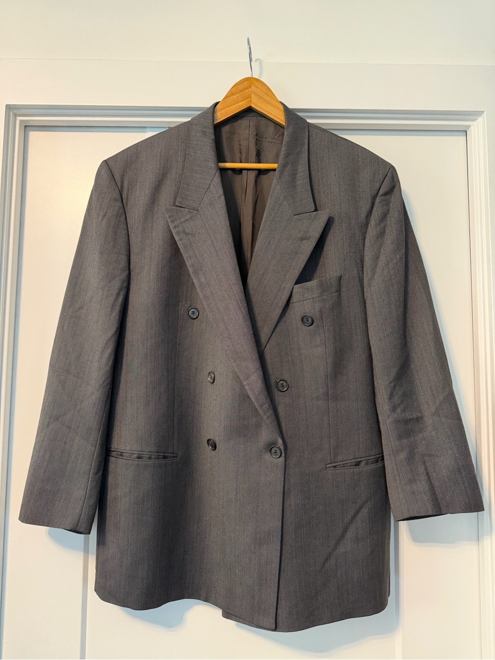 Hugo Boss Cashmere Wool Double Breast Suit Jacket Sport Coat Blazer Germany EUC
